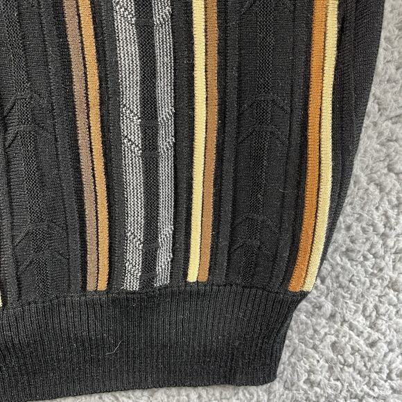 STEVE HARVEY CELEBRITY EDITION 1/4 ZIP RAYON BLEND SWEATER 2XL DEEP STRIPE MOCK - Picture 7 of 13